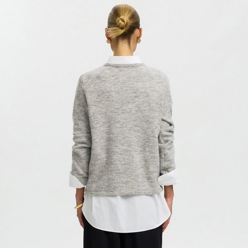 Selected Chandail en tricot en m&eacute;lange de laine pour femmes