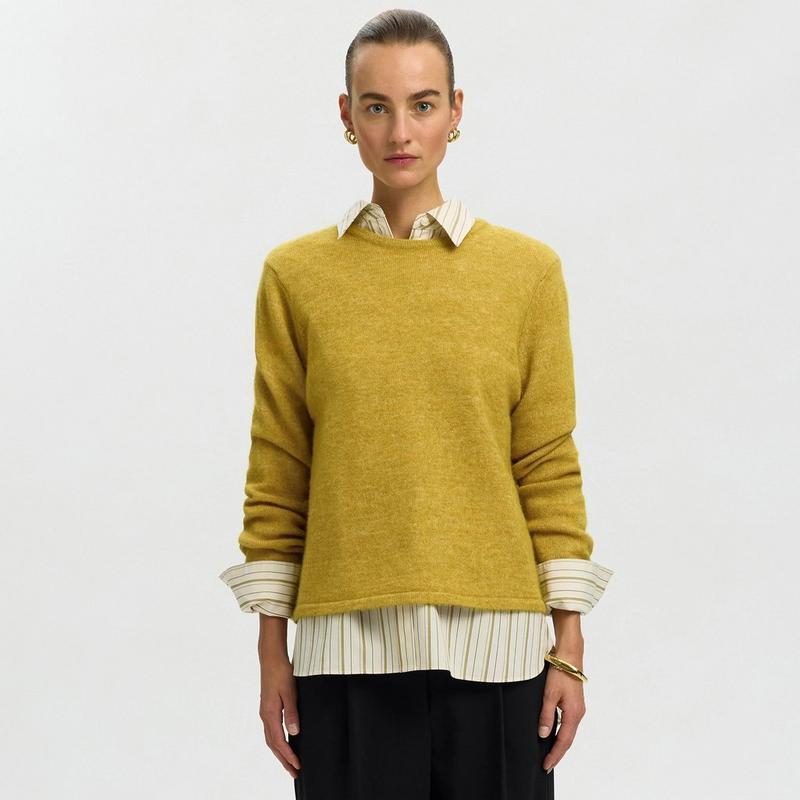 Selected Chandail en tricot en m&eacute;lange de laine pour femmes