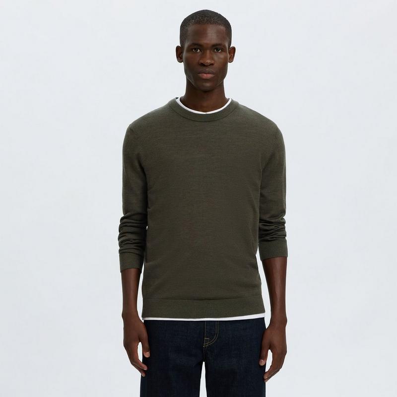 Selected Men's Merino Wool Knit Pullover Sweater