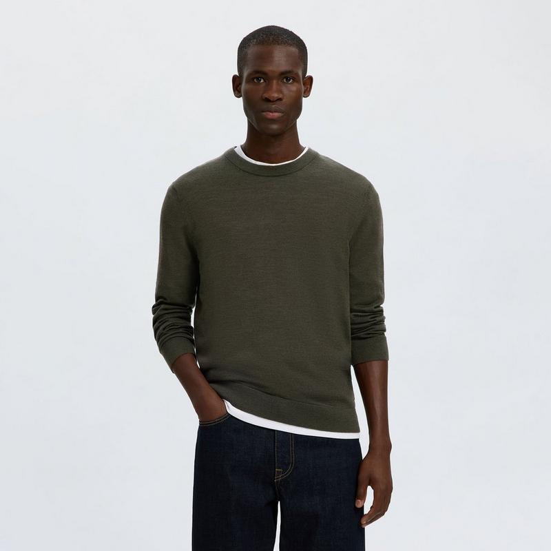 Selected Men's Merino Wool Knit Pullover Sweater