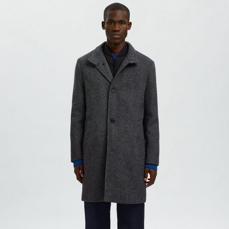 Selected Men's Rainar Long Wool-Blend Coat