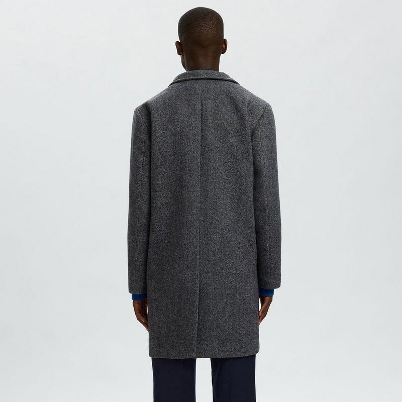 Selected Men's Rainar Long Wool-Blend Coat