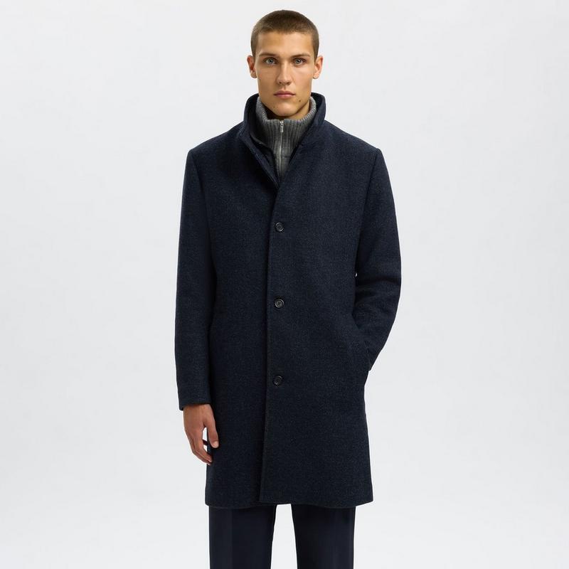 Selected Men's Rainar Long Wool-Blend Coat