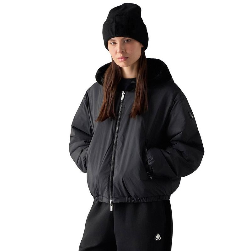 Moose Knuckles Manteau &agrave; capuchon r&eacute;versible Eaton Bunny pour femmes