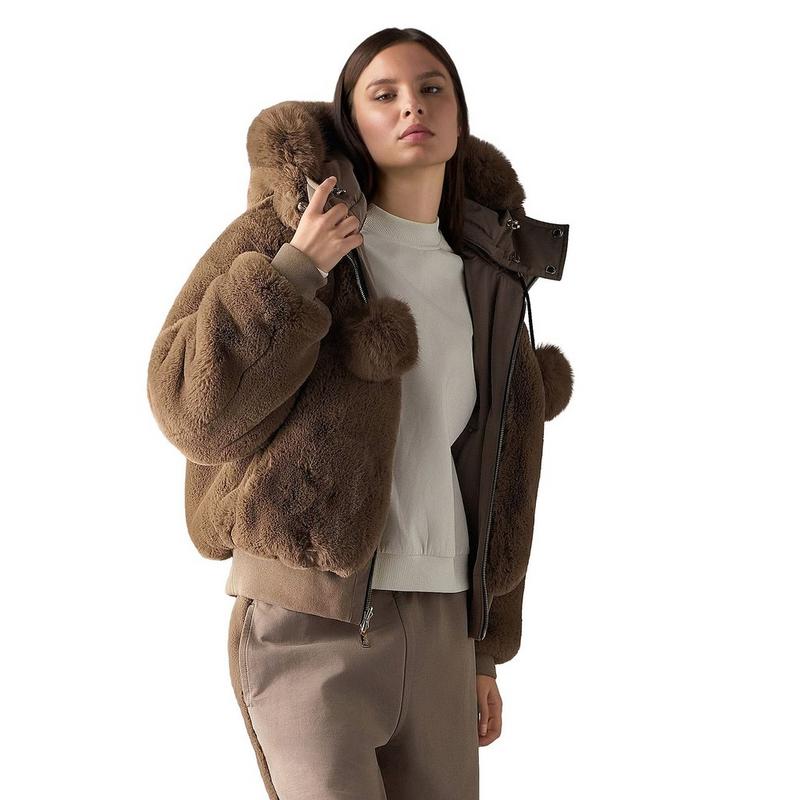 Moose Knuckles Women's Gold Series Original Satin Debbie Bomber Jacket