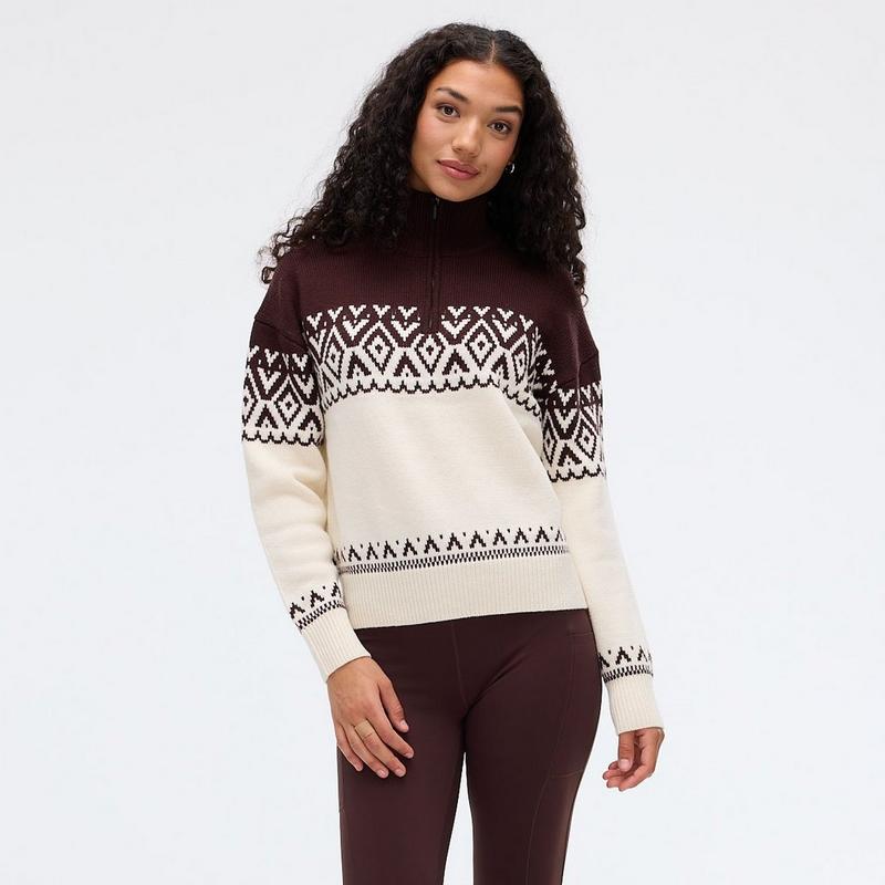 FIG Clothing Women's Moerna Fair Isle Half-Zip Sweater