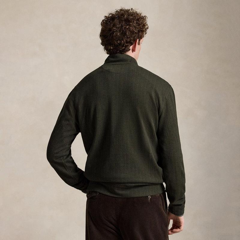 Polo Ralph Lauren Men's Herringbone-Print Luxury Jersey Pullover Top