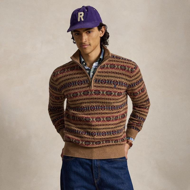 Polo Ralph Lauren Men's Fair Isle Wool Mock Neck Sweater