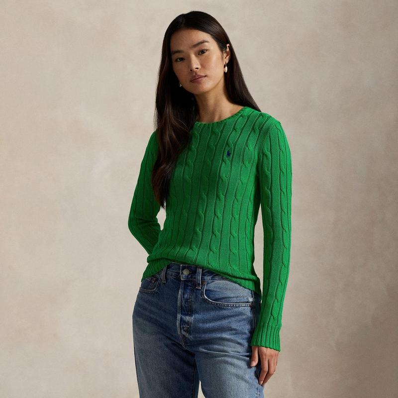 Polo Ralph Lauren Chandail &agrave; col rond avec tricot torsad&eacute; pour femmes