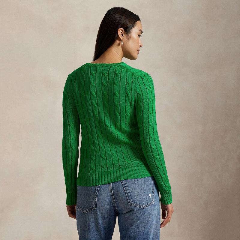 Polo Ralph Lauren Chandail &agrave; col rond avec tricot torsad&eacute; pour femmes