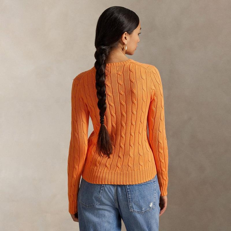 Polo Ralph Lauren Chandail &agrave; col rond avec tricot torsad&eacute; pour femmes