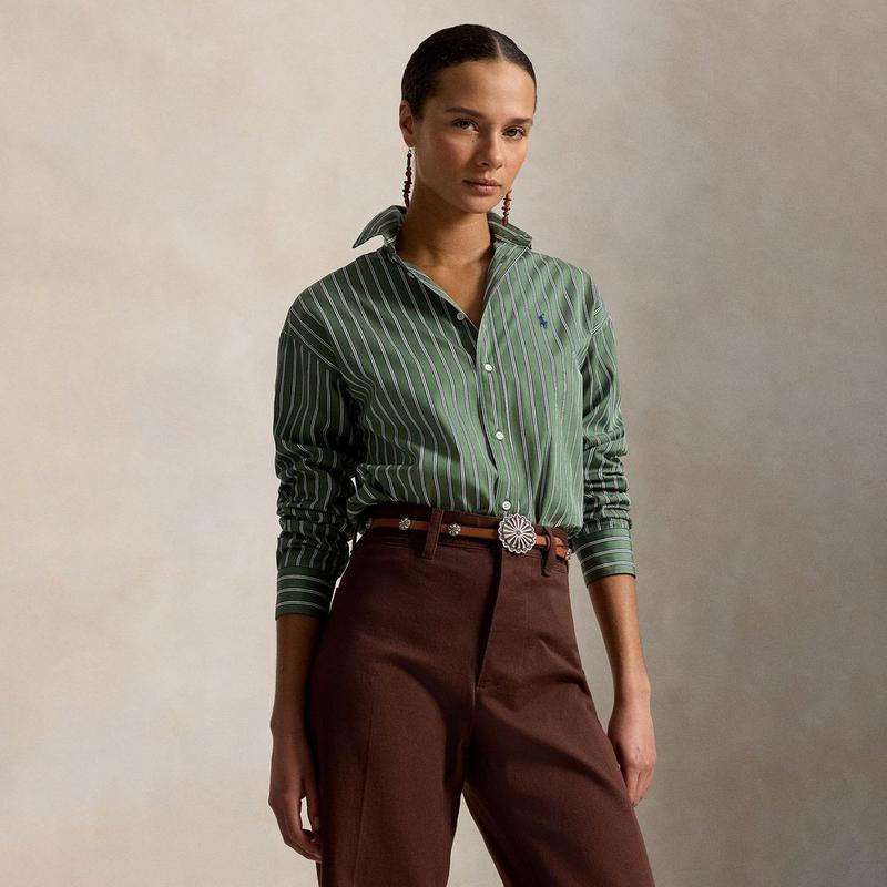 Polo Ralph Lauren Women's Relaxed Fit Striped Cotton Shirt