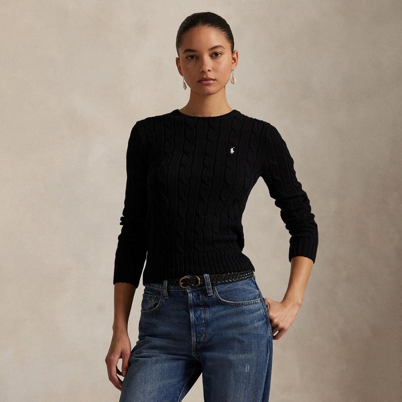 Polo Ralph Lauren Chandail &agrave; col rond avec tricot torsad&eacute; pour femmes