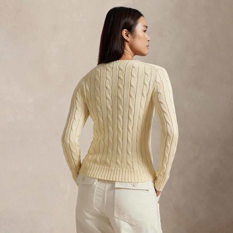 Polo Ralph Lauren Chandail &agrave; col rond avec tricot torsad&eacute; pour femmes