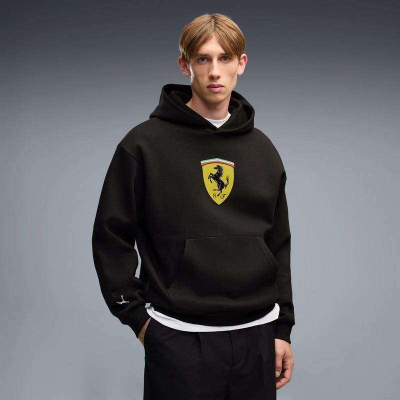 Puma Chandail &agrave; capuchon en molleton Scuderia Ferrari Shield pour hommes