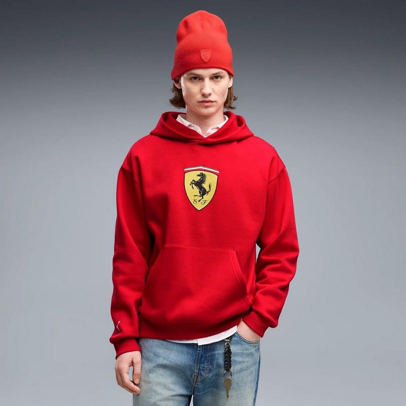 Puma Chandail &agrave; capuchon en molleton Scuderia Ferrari Shield pour hommes