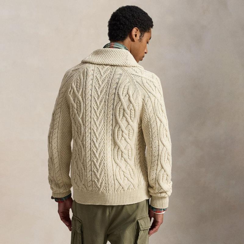 Polo Ralph Lauren Men's Aran-Knit Cotton Shawl Cardigan