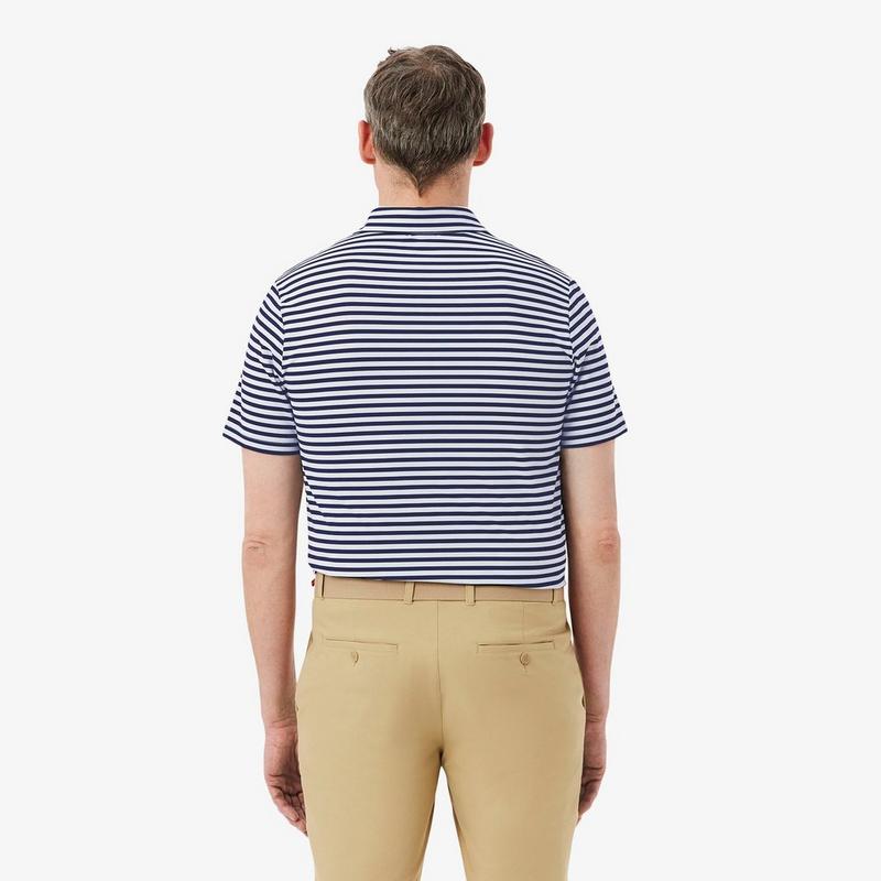 Lacoste Men's Regular Fit Ultra Dry Striped Golf Polo