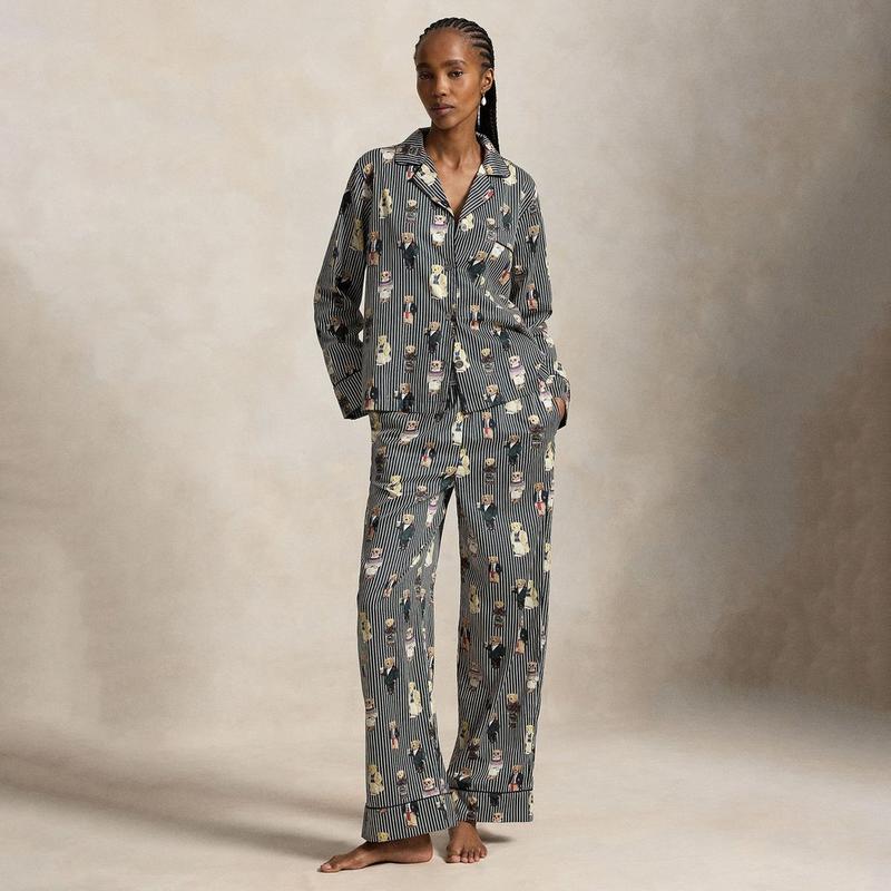 Polo Ralph Lauren Women's Polo Bear Cotton Sateen Two-Piece PJ Set