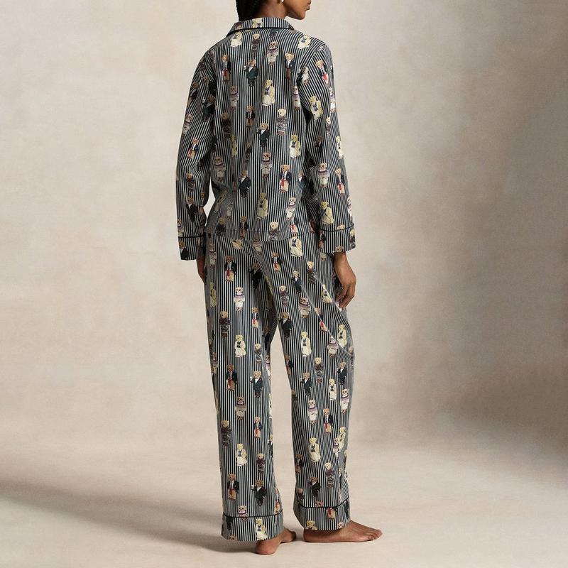 Polo Ralph Lauren Women's Polo Bear Cotton Sateen Two-Piece PJ Set