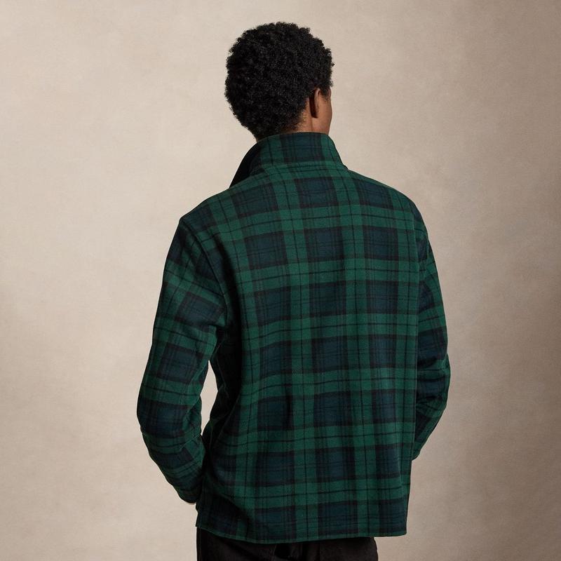 Polo Ralph Lauren Men's Plaid Estate-Rib Quarter-Zip Pullover Top