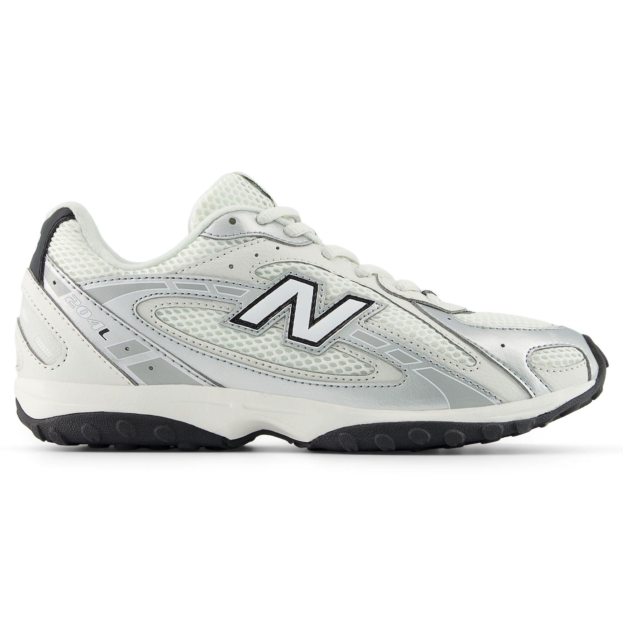 New Balance | Junior's 204L Shoes, White/Silver, Size 3.5