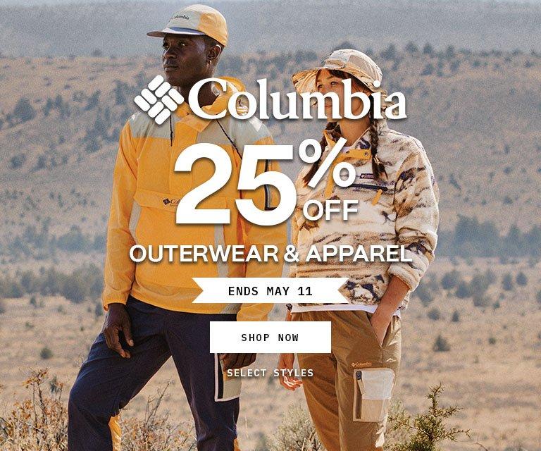 25% Off Columbia Outerwear & Apparel