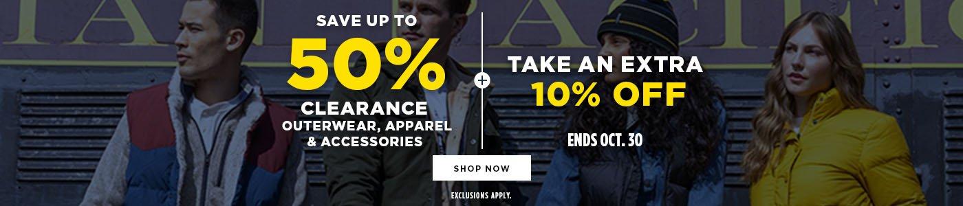 Clearance Outerwear, Apparel, & Accessories