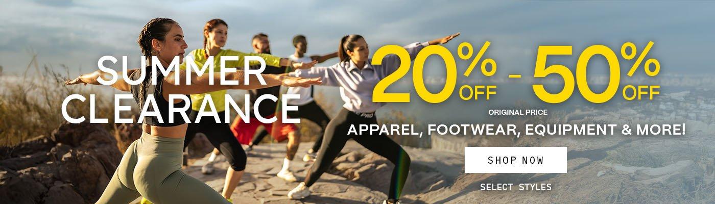 Summer Clearance 20% - 50% Off Apparel, Footwear & Equipment