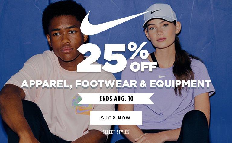 25% Off Nike Apparel, Footwear & Equipment