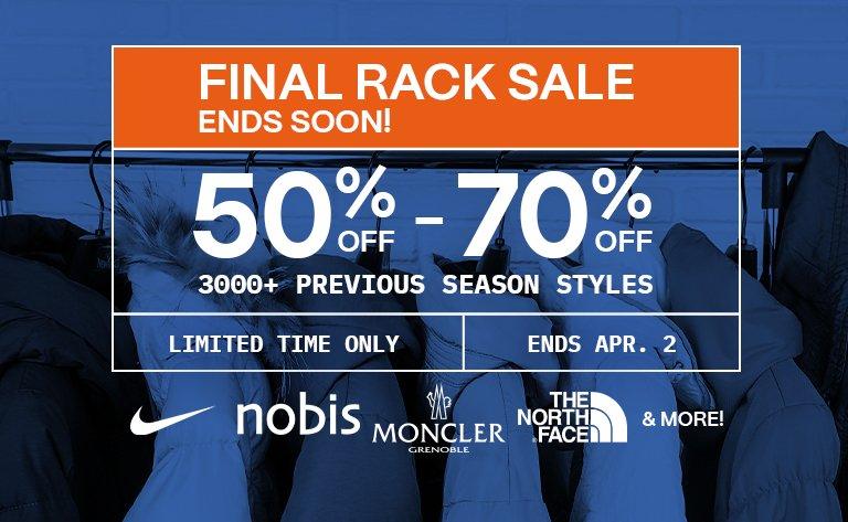 Final Rack Sale 50% Off - 70% Off