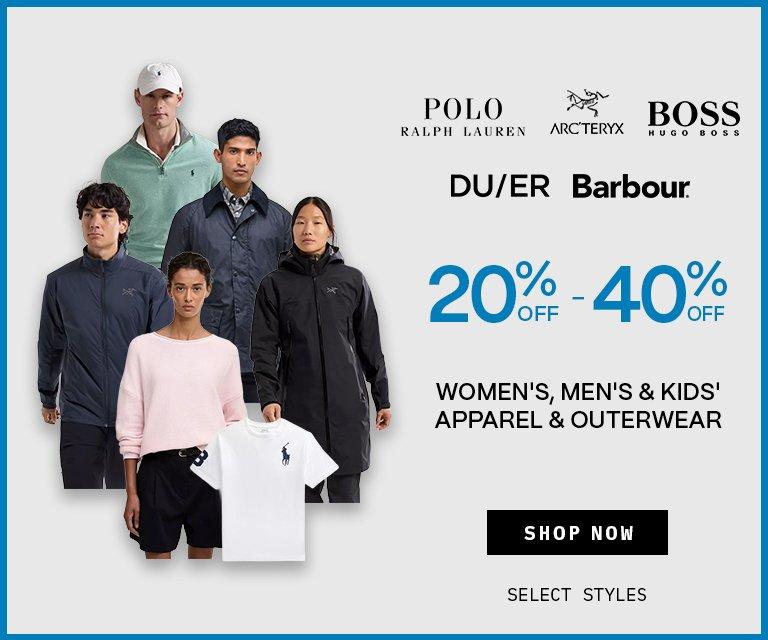 20% - 40% Off Polo, Arc'teryx, BOSS, Duer, Barbour