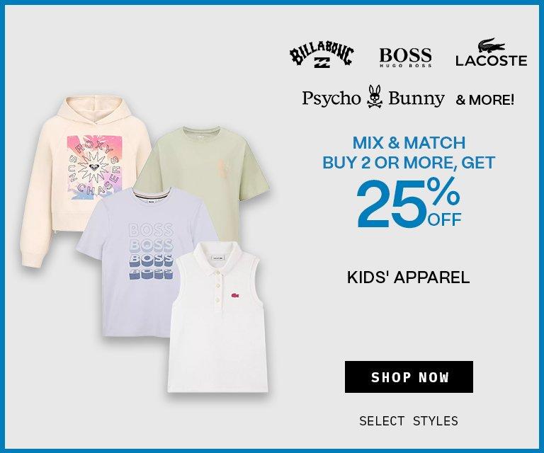 Boy 2 or More, Get 25% Off Kids' Apparel