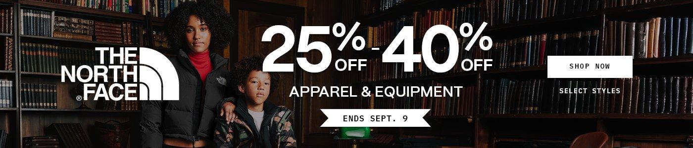 25-40% Off The North Face Apparel & Equipment