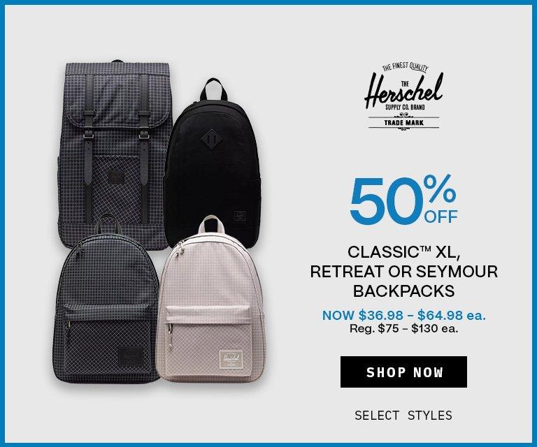 50% Off Select Herschel Backpacks