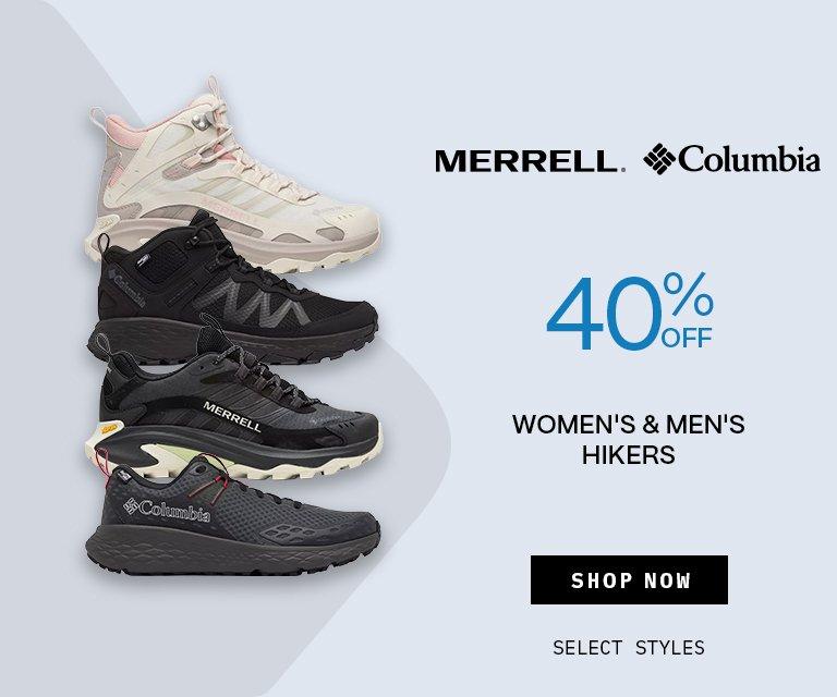 40% Off Merrell & Columbia Hiking Shoes