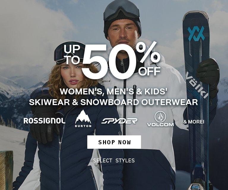 Up to 50% Off Women's, Men's & Kids' Skiwear & Snowboard Outerwear