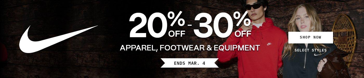 20% - 30% Off Nike