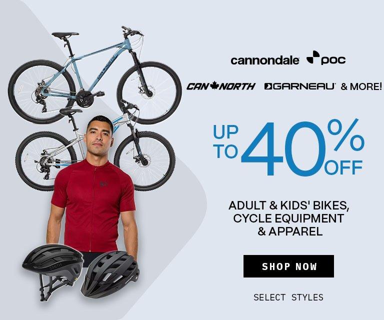 Up to 40% Off Bikes, Cycle Equipment & Apparel