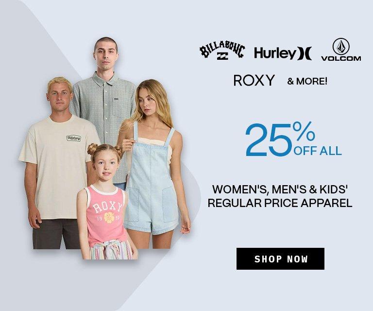 25% Off Apparel Select Brands