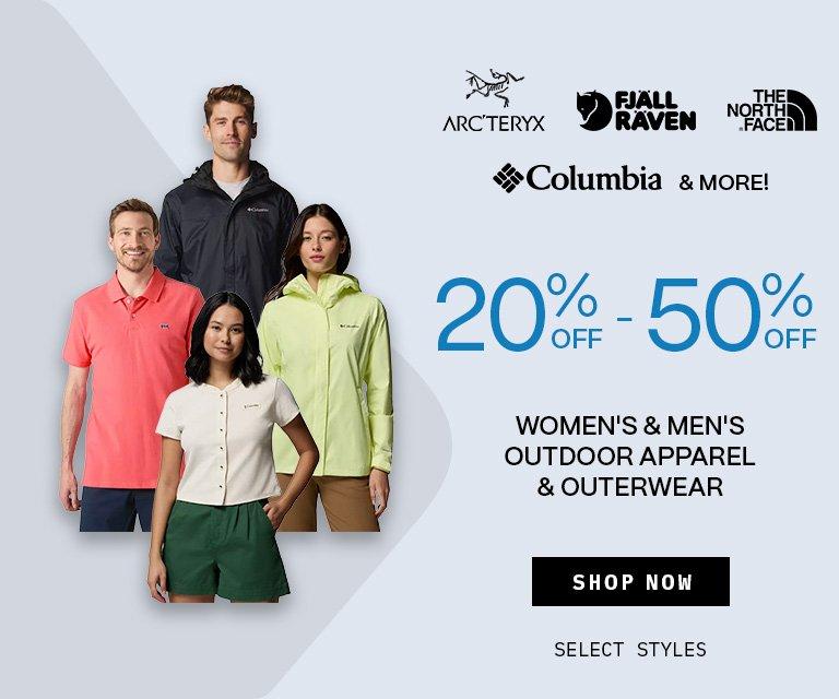 20% - 50% Off Outdoor Apparel & Outerwear
