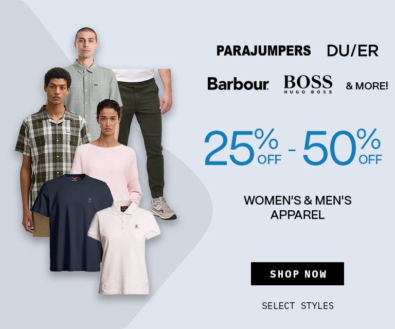 25% - 50% Off Women's & Men's Apparel