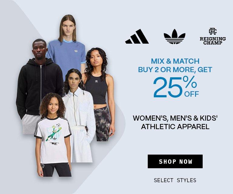 Buy 2 or More, Get 25% Off Athletic Apparel