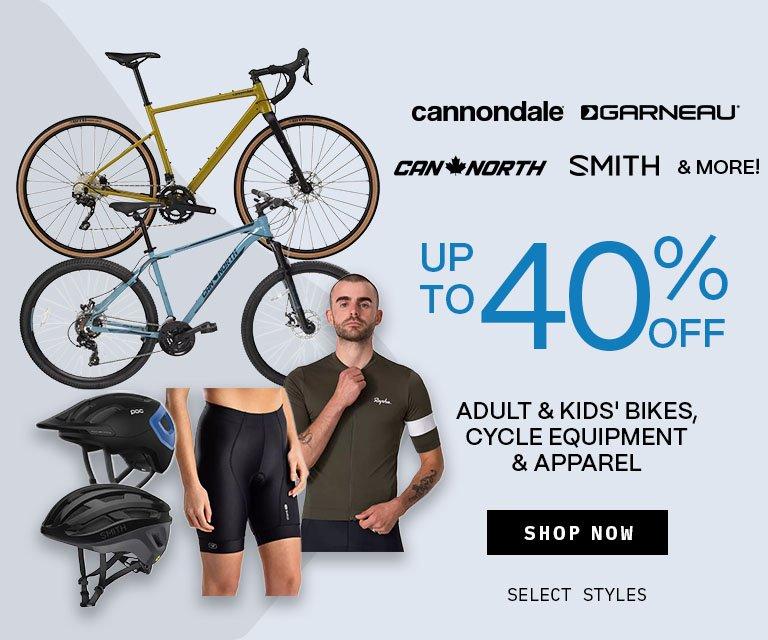 Up to 40% Off Cycle Equipment & Apparel