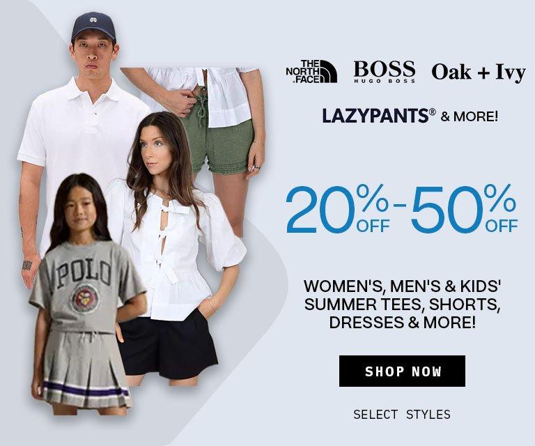 20% - 50% Off Summer Tees, Shorts, Dresses & More!