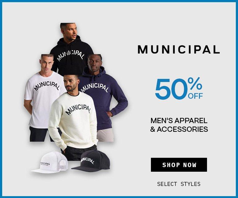 50% Off Municipal Men's Apparel & Accessories 