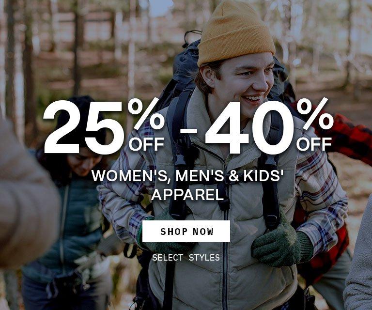 25% - 40% Off Apparel
