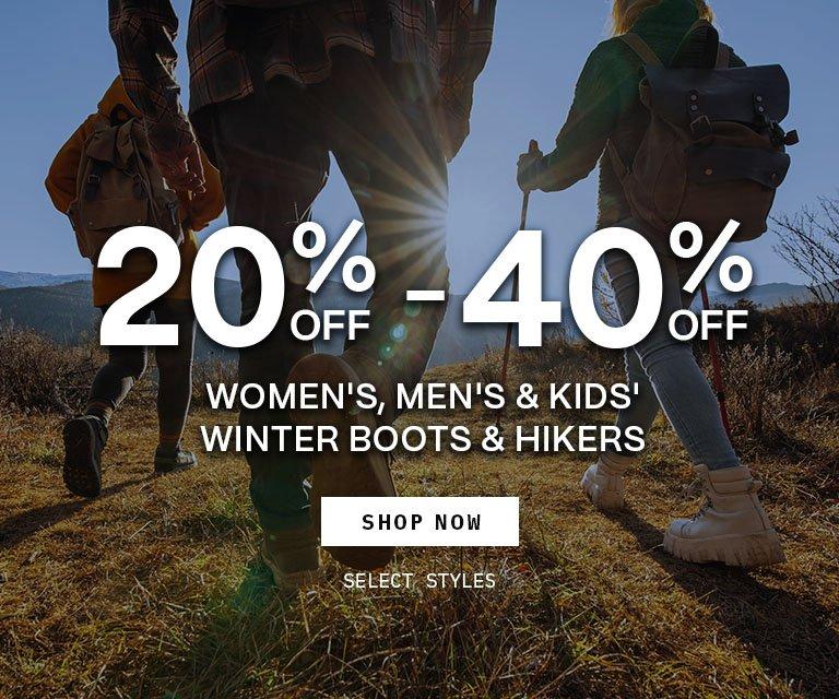 20% - 40% Winter Boots & Hikers