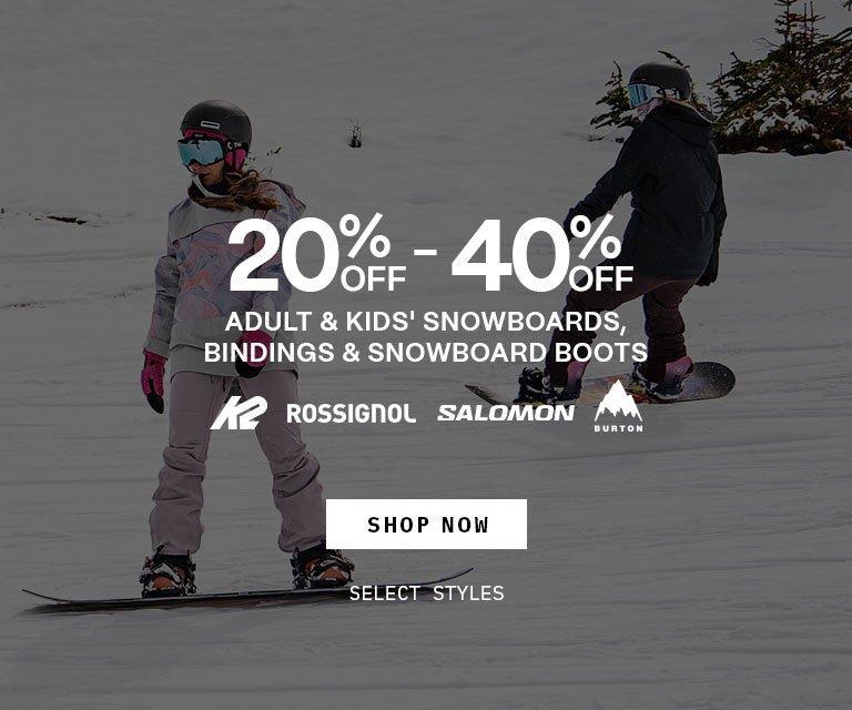 20%-40% Off Snowboard Equipment