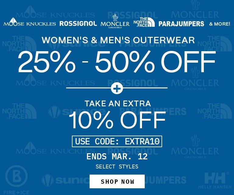 25% - 50% Off Women's & Men's Outerwear